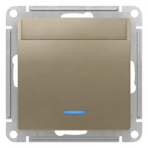 Выключатель карточный 2мод. СП AtlasDesign 10А IP20 без задержки времени механизм шампань SE ATN0005 1324389