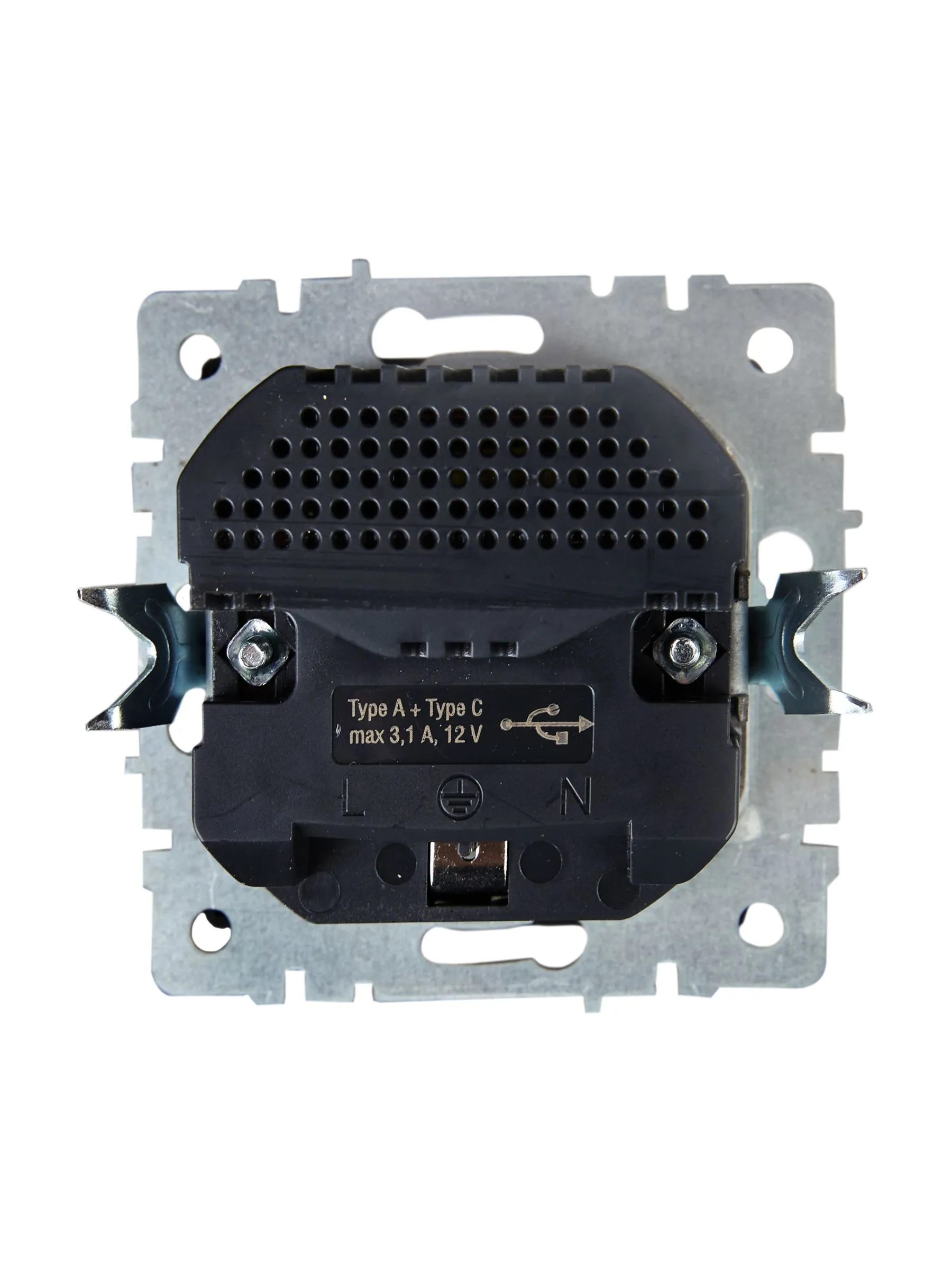 BRITE Розетка 1-местная с заземлением с защитными шторками 16А с USB A+C 18Вт РЮш11-1-БрЖ жемчуг IEK - Фото 3