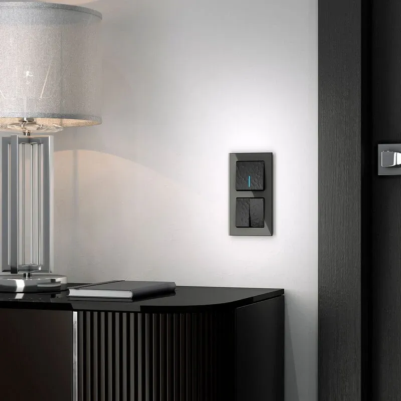 Выключатель одноклавишный с подсветкой (hammer черный) Werkel - Фото 3