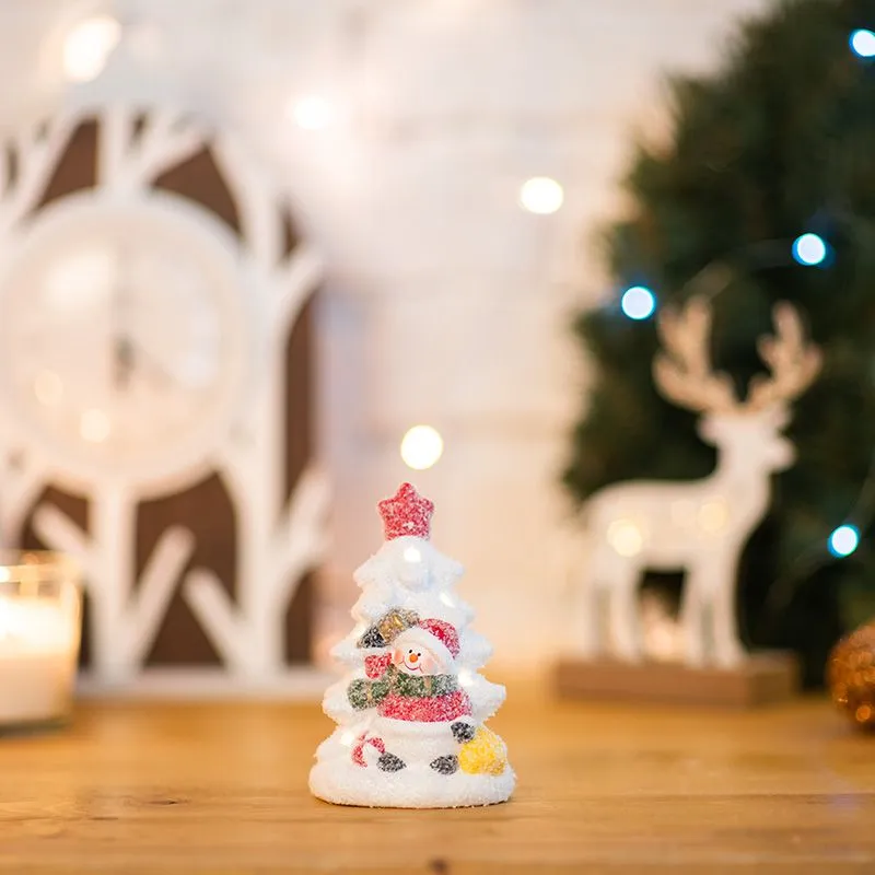 Керамическая фигурка Елочка со снеговиком 7,8х6,9х12,1 см - Фото 2