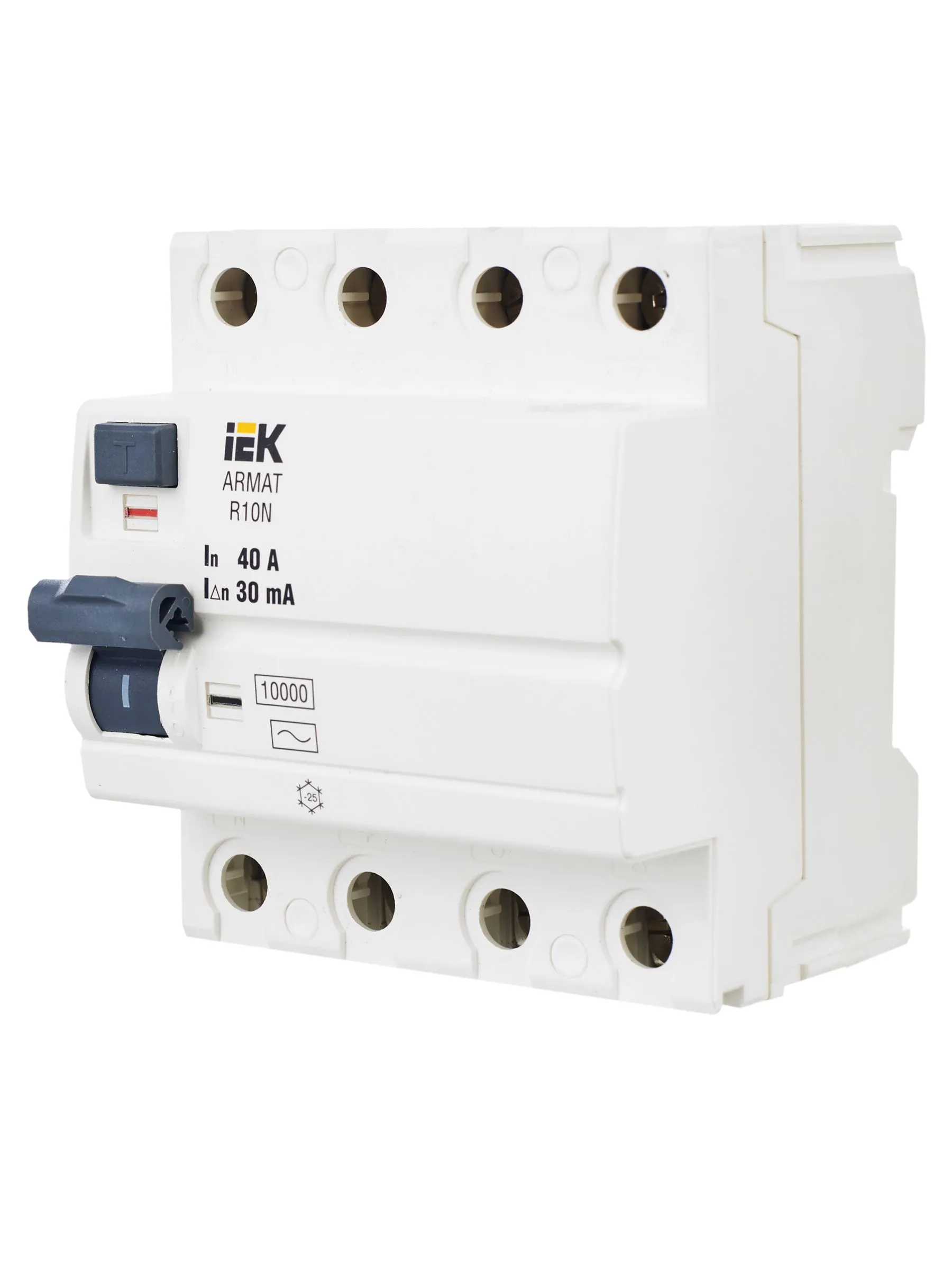 ARMAT Выключатель дифференциального тока R10N 4P 40А 30мА тип AC IEK - Фото 8