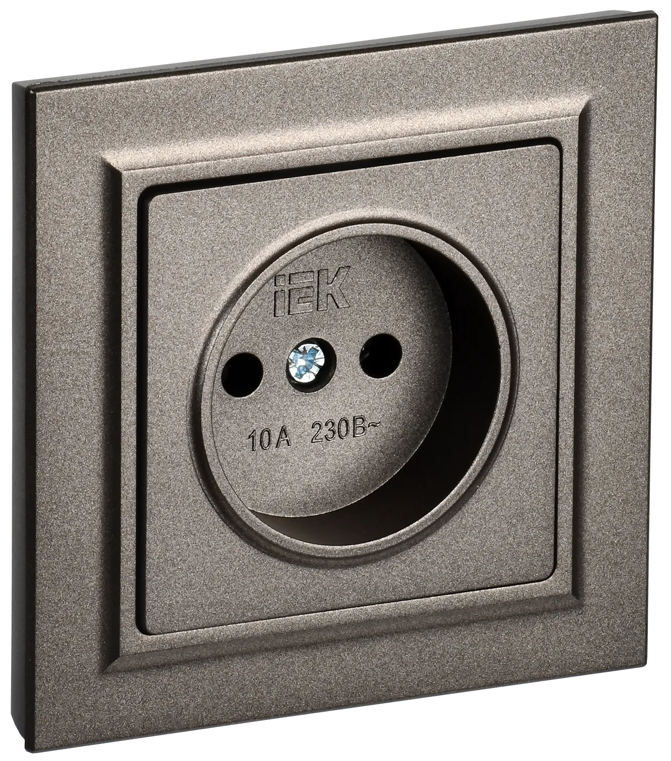 BRITE Розетка 1-местная без заземления без защитных шторок 10А в сб. РСР10-1-0-БрТБ темная бронза IEK BR-R10-10-K45-F