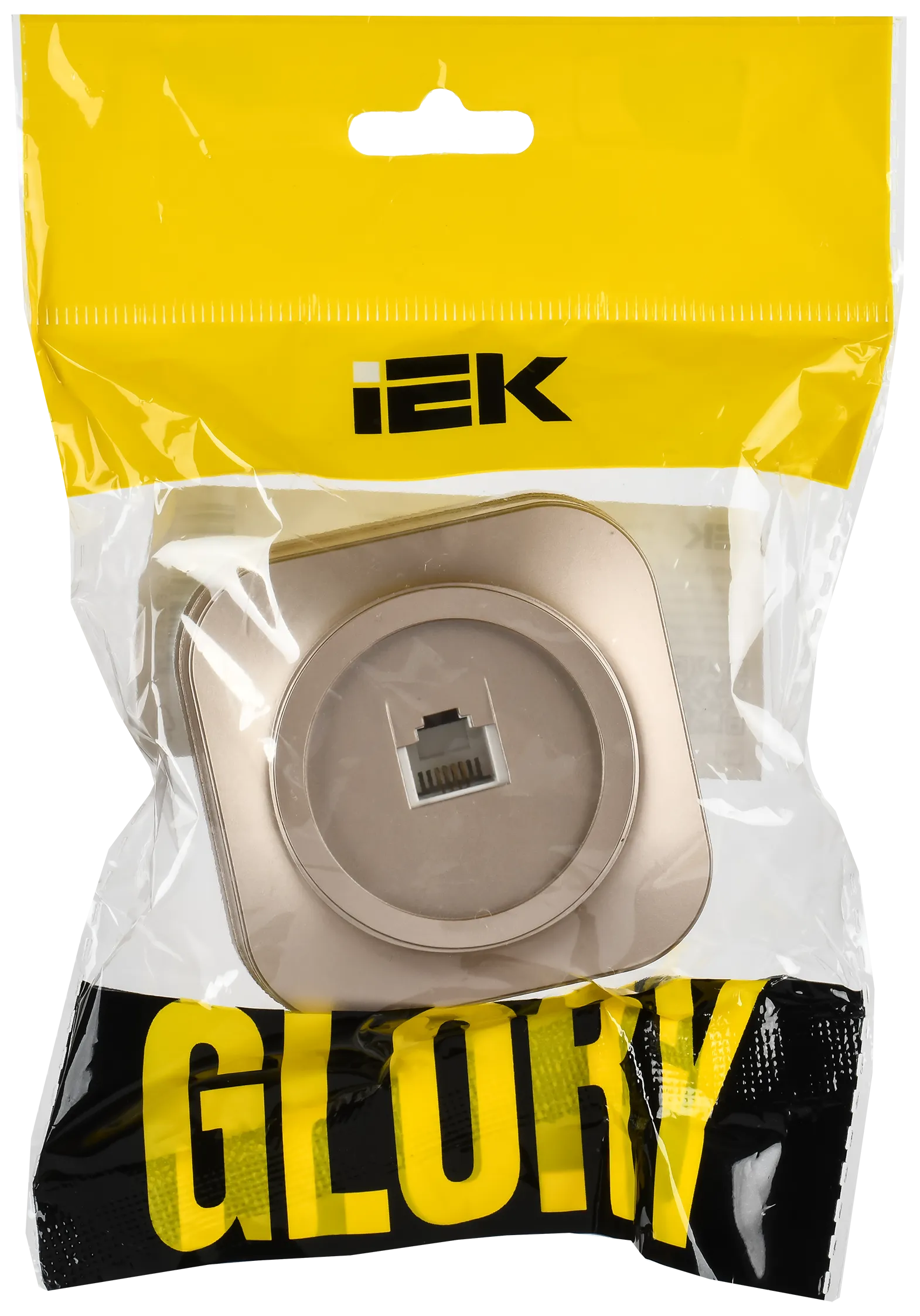 GLORY Розетка для открытой установки телефонная RJ11 РТ20-ХШм шампань матовый IEK - Фото 2