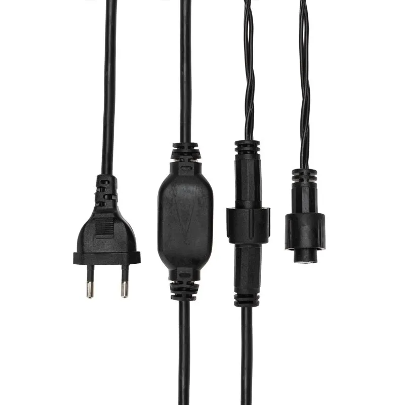 Гирлянда светодиодная Бахрома (Айсикл), 4,8х0,6м, 176 LED КРАСНЫЙ, черный ПВХ, IP65, постоянное свеч - Фото 3