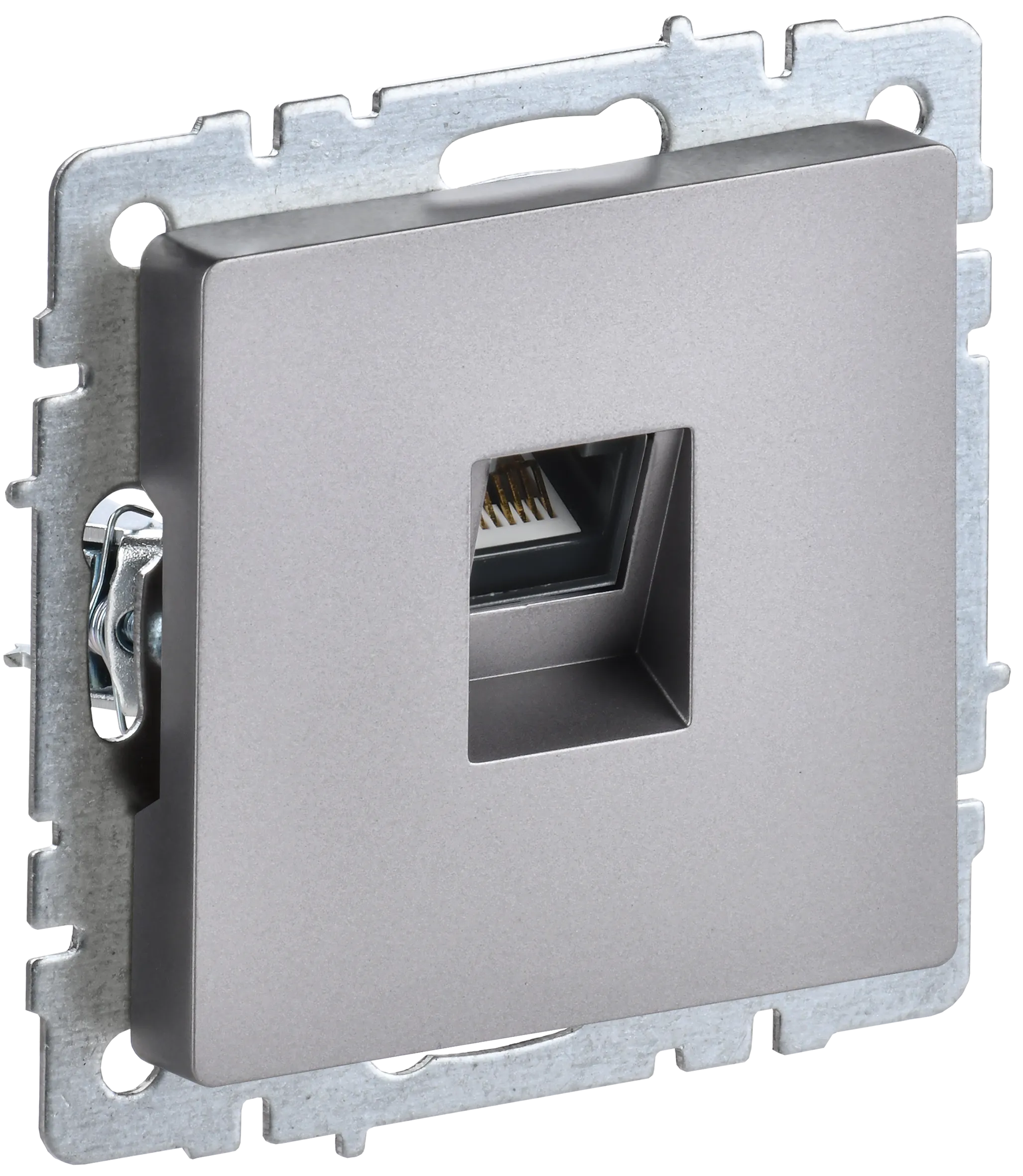 BRITE Розетка компьютерная RJ45 кат.5E РК10-БрС сталь IEK BR-K10-1-K46