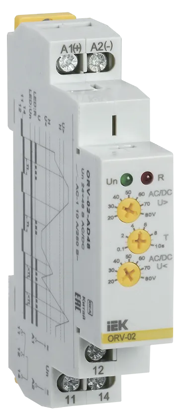 Реле контроля напряжения ORV однофазное 24-48В AC/DC IEK