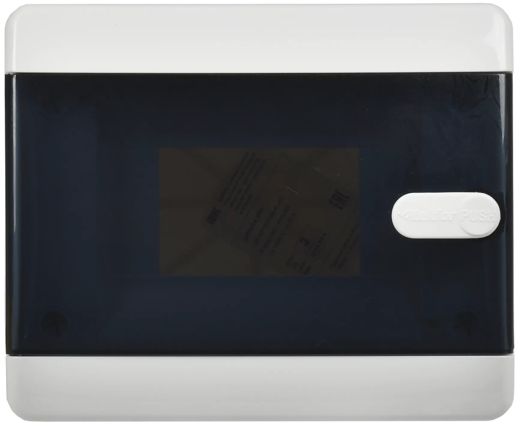 UNION Compact Корпус пластиковый БЕЛЫЙ ЩРН-П-6, IP41 черная прозрачная дверь IEK - Фото 4