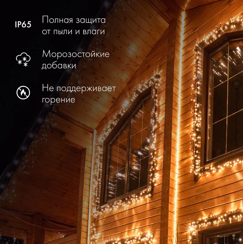 Дюралайт LED трехжильный 230В 13мм 36 LED/м БЕЛЫЙ свечение с динамикой модуль 1м бухта 100м NEON-NIGHT - Фото 2