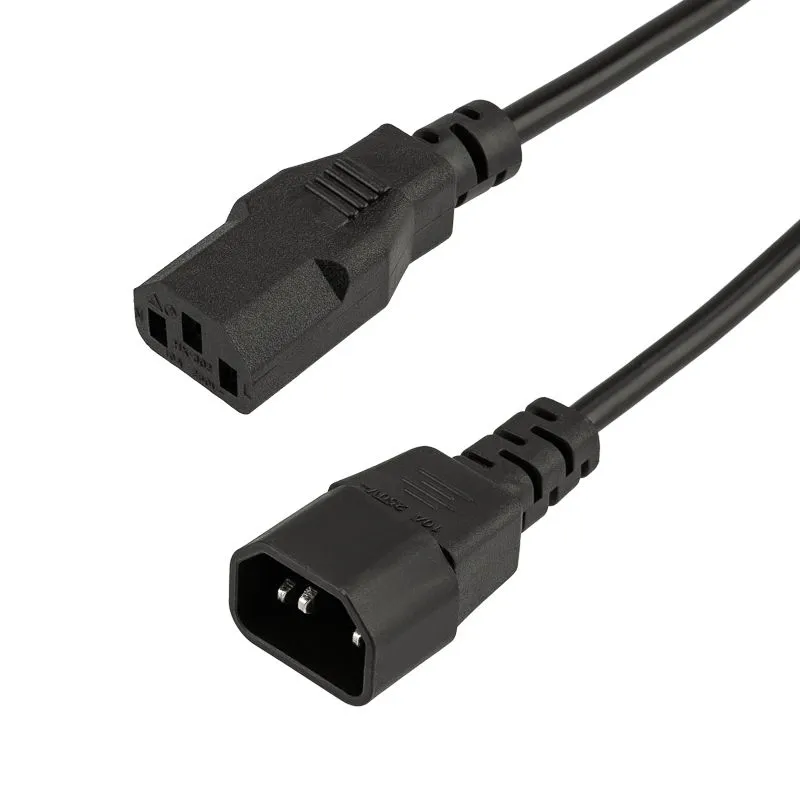 Шнур сетевой, разъем IEC 320 C13 - разъем IEC 320 C14, кабель 3x0,75 мм², длина 1,5 метра (PE пакет) REXANT