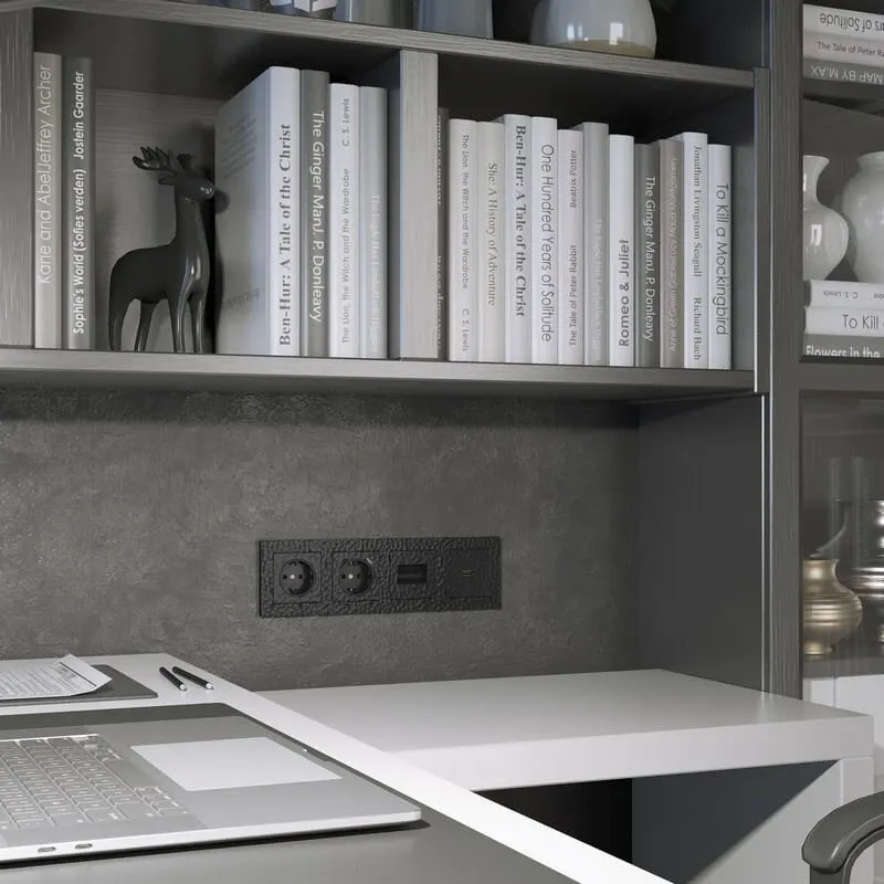 Розетка с заземлением и шторками (hammer черный) Werkel - Фото 4