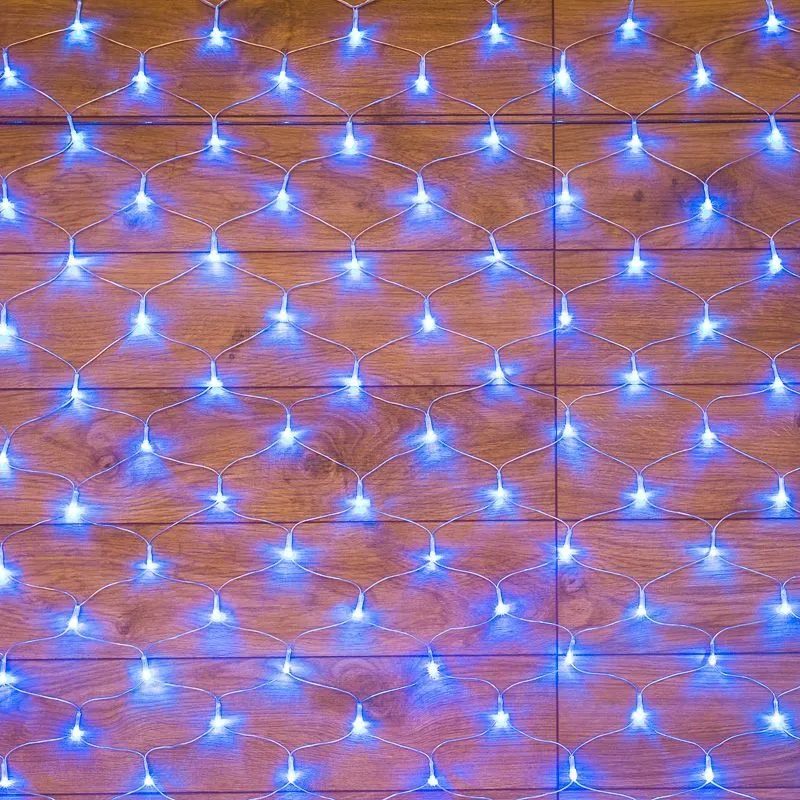 Гирлянда сеть 1,8х1,5м, прозрачный ПВХ, 180 LED, Синий 215-133