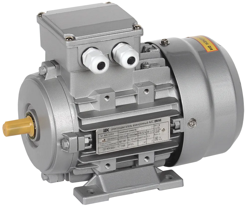 Электродвигатель асинхронный трехфазный АИС 63A2 380В 0,18кВт 3000об/мин 1081 DRIVE IEK