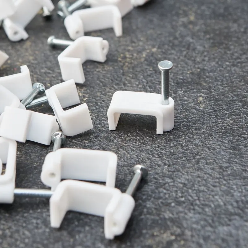 Крепеж кабеля плоский 14х7 мм, белый (50 шт/уп) REXANT - Фото 2