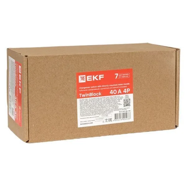 Рубильник 40A 4P реверсивный c рукояткой для прямой установки TwinBlock EKF - Фото 9