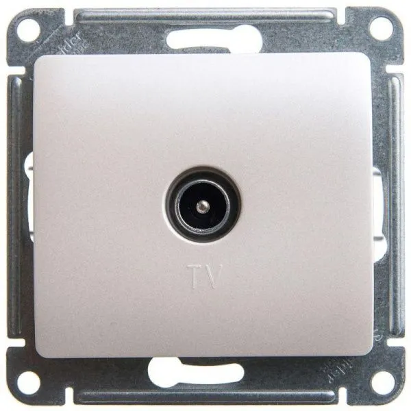 Розетка телевизионная проходная TV 1-м СП Glossa 4дБ механизм перламутр SE GSL000692