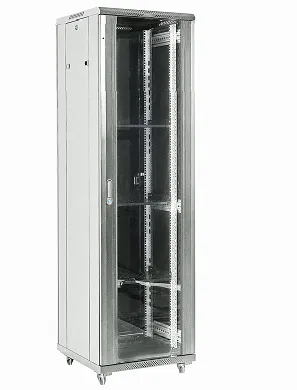 Напольный шкаф 19" 37U 600×600×1832 (ШxГxВ), дверь стекло, металлическая задняя дверь, боковые съемные стенки, RAL 7035 REXANT