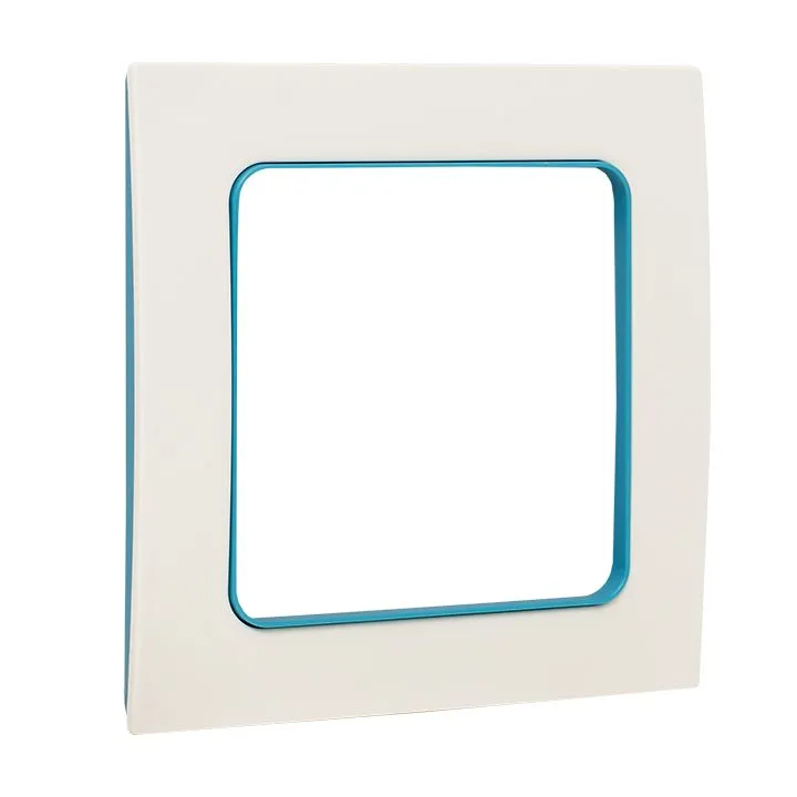 Стокгольм Рамка 1-местная белая с линией цвета синий EKF - Фото 4