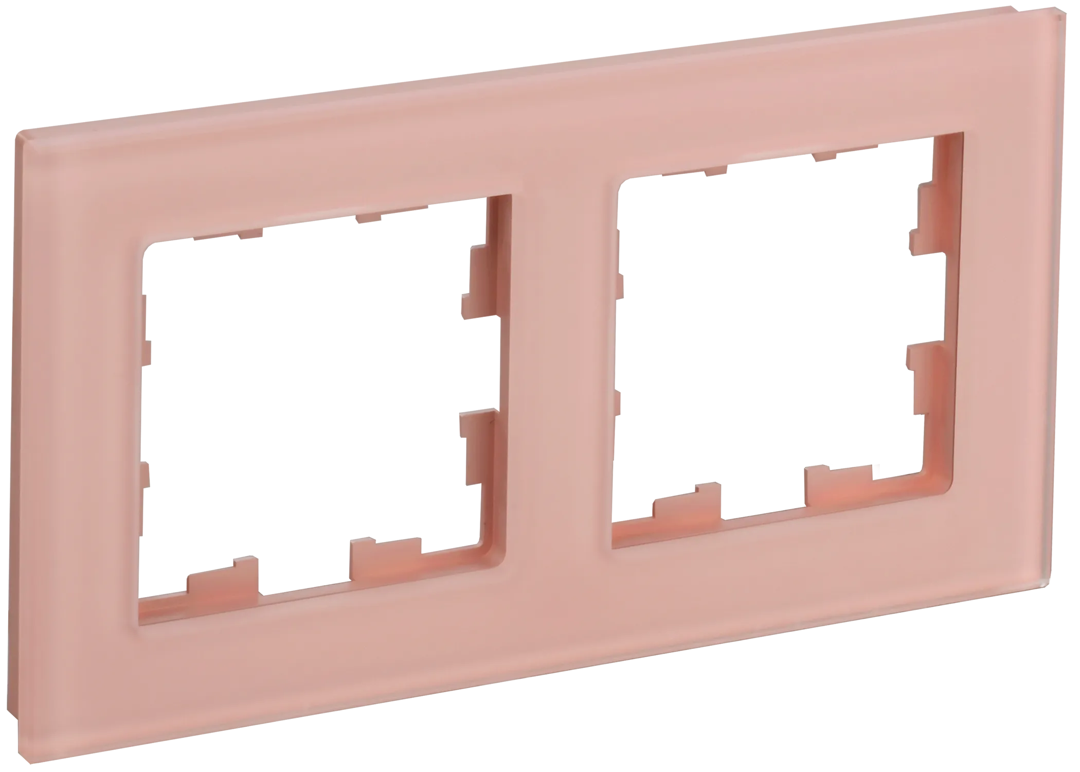 BRITE Рамка 2-местная РУ-2-2-БрП стекло персиковый матовый IEK