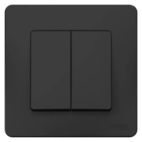 Переключатель проходной 2-кл. СП Blanca 10А IP20 (сх. 6+6) 250В антрацит SE BLNVS106606