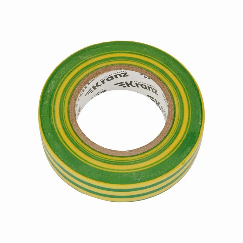 Изолента ПВХ 0,13х19мм, 25м, желто-зеленая KRANZ - Фото 4