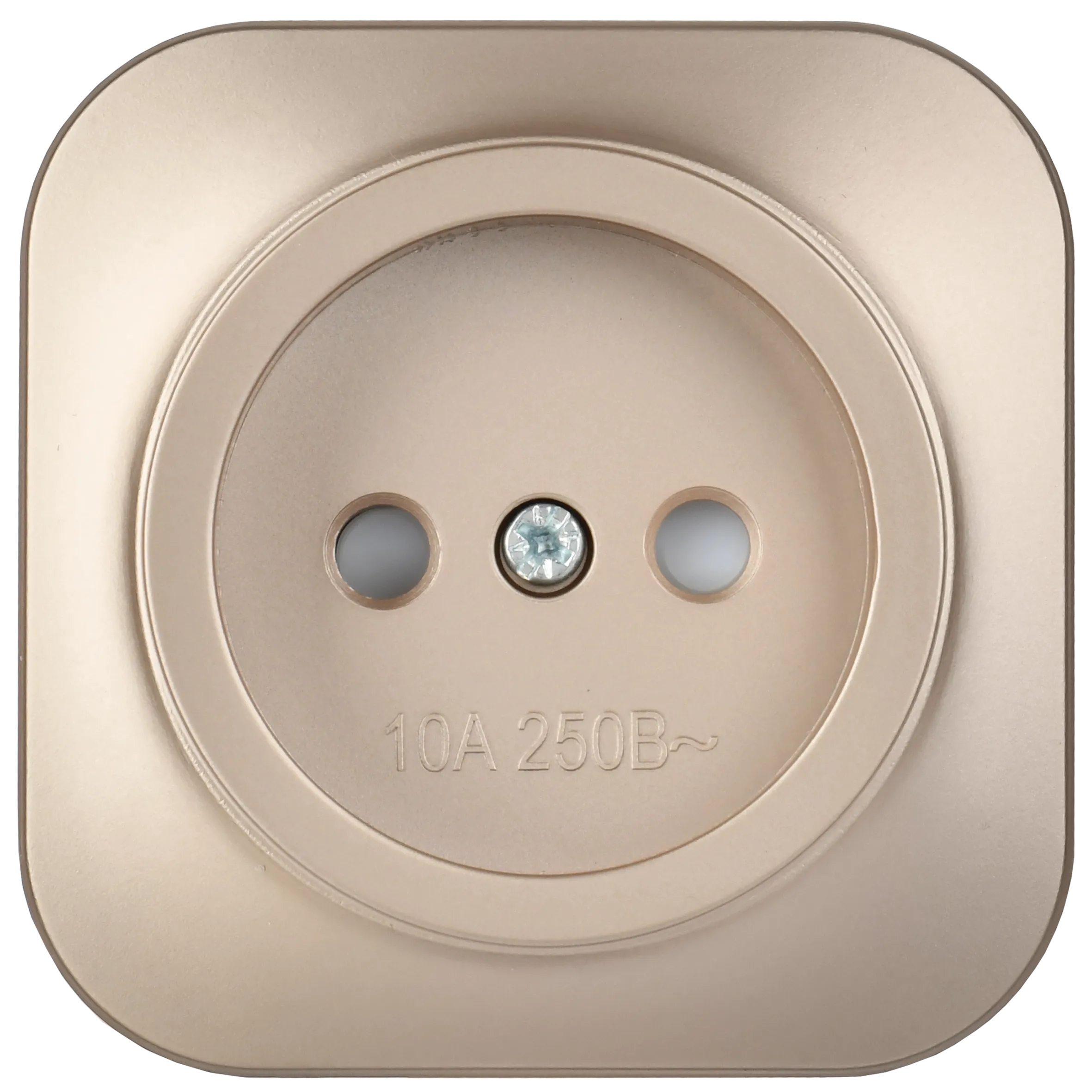 GLORY Розетка 1-местная для открытой установки без заземления с защитными шторками 10А РСш20-2-ХШм шампань матовый IEK - Фото 5