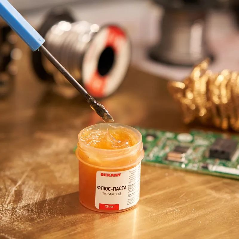 Флюс для пайки, паста TR-RM KELLER, 20мл, банка, блистер REXANT - Фото 5