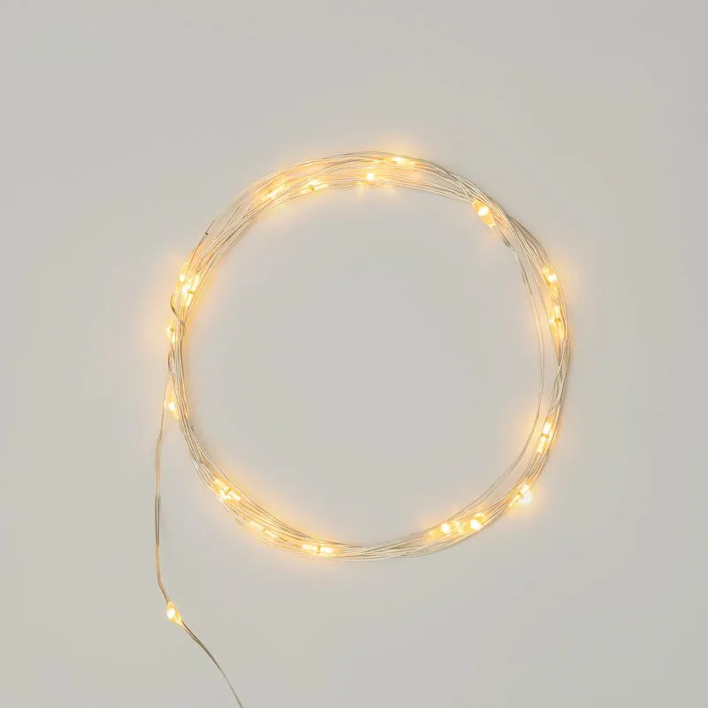 Гирлянда светодиодная Роса 2м, 20LED, ЖЕЛТЫЙ, IP20, тонкий батарейный блок, 2хCR2032 в комплекте NEON-NIGHT 303-001
