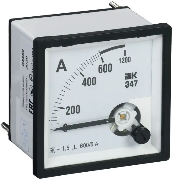 Амперметр аналоговый Э47 600/5А класс точности 1,5 96х96мм IEK IPA20-6-0600-E