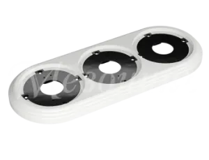 Рамка трехместная пластиковая, 234x92x14 мм, цвет - белый, серия УСАДЬБА, ТМ МЕЗОНИНЪ GE30703-01