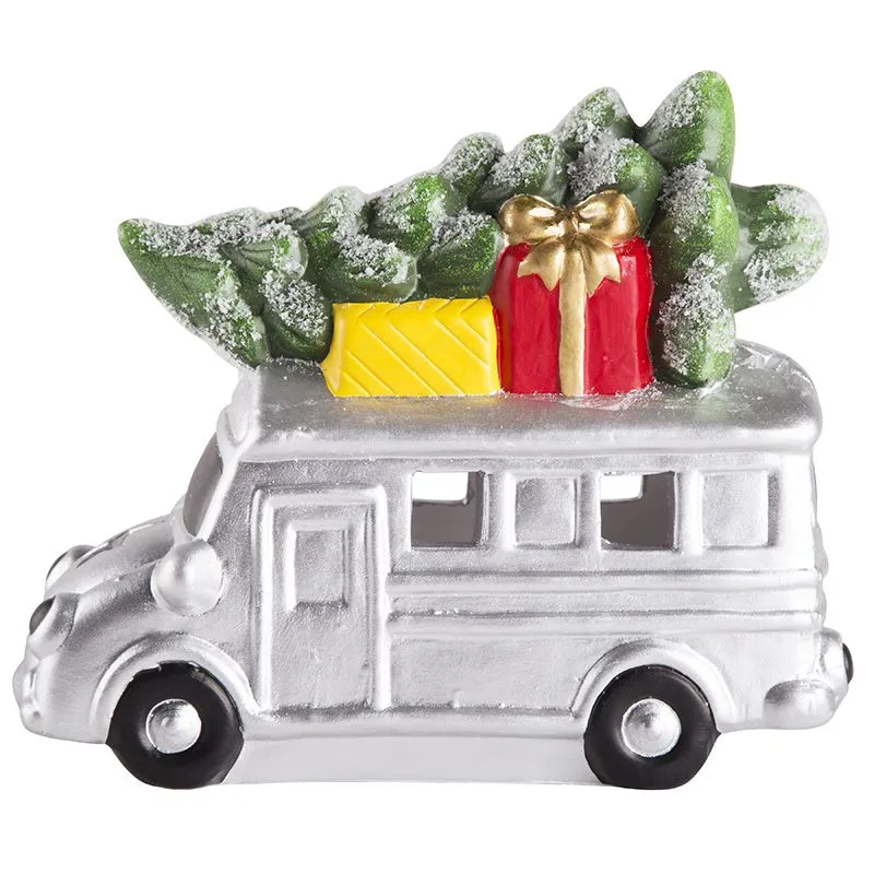 Керамическая фигурка Автобус с елкой 19x9x16 см - Фото 5