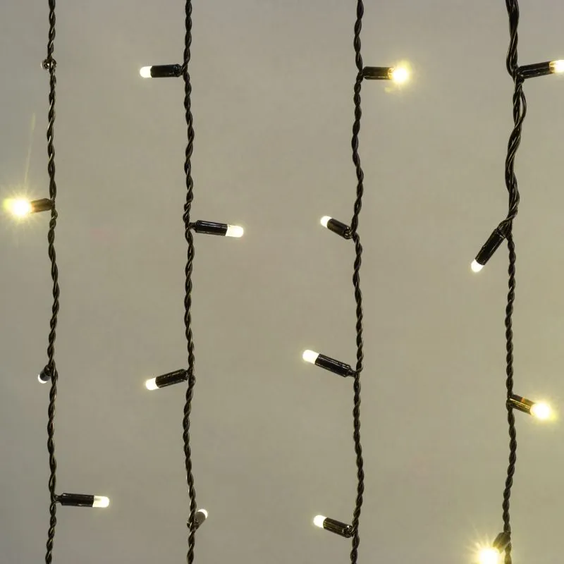 Гирлянда светодиодная Занавес 2х1,5м 360 LED ТЕПЛЫЙ БЕЛЫЙ черный ПВХ IP65 постоянное свечение 230В нужен блок 303-500 NEON-NIGHT - Фото 2