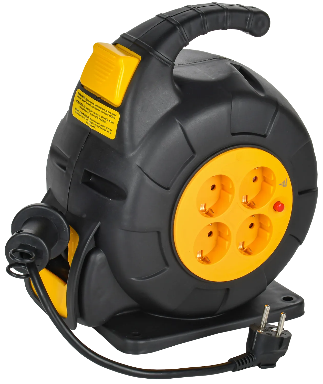 TWIST Катушка УК10 4 места с заземлением 3х1,5мм2 с автосмоткой кабеля 10м IEK