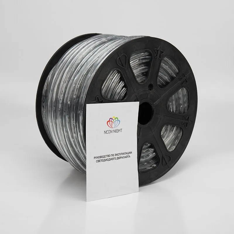 Дюралайт LED трехжильный 230В 13мм 24 LED/м МУЛЬТИ (RYGB) свечение с динамикой модуль 4м бухта 100м NEON-NIGHT Эконом - Фото 3