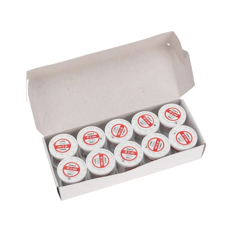 Припой ПОМ-3, 100г, Ø2мм, (олово 97%, медь 3%), бессвинцовый, ГОСТ 21931-76, катушка REXANT - Фото 4