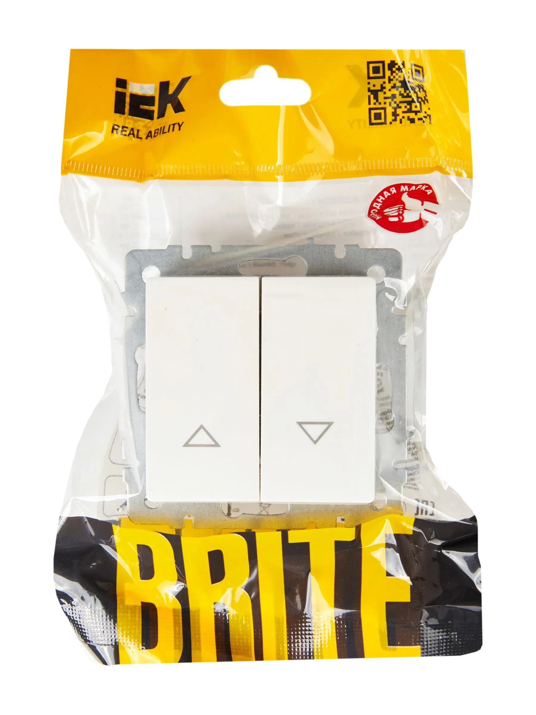 BRITE Выключатель жалюзи 10А ВС10-1-5-БрБ белый IEK - Фото 6