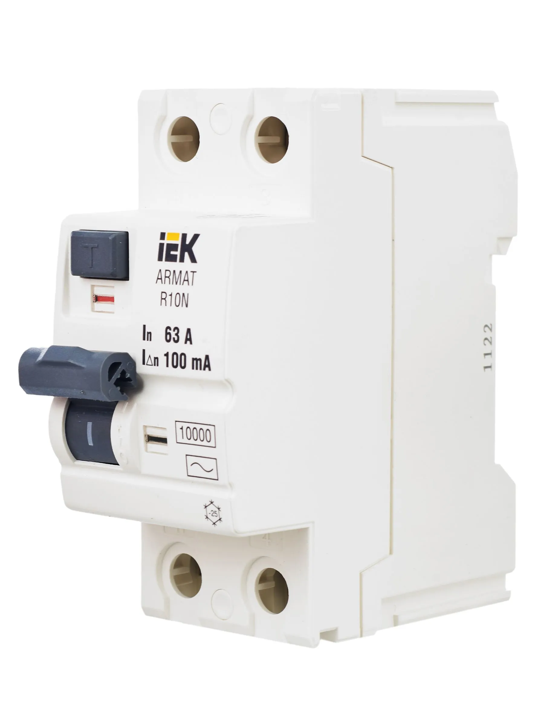 ARMAT Выключатель дифференциального тока R10N 2P 63А 100мА тип AC IEK - Фото 6