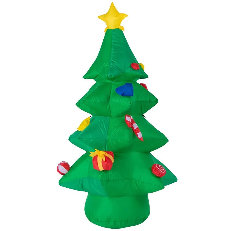 3D фигура надувная Ель праздничная, размер 120 см, внутренняя подсветка 3 LED, компрессор с адаптеро