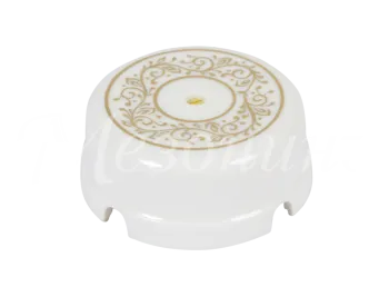 Коробка распределительная фарфоровая D80мм, высота 33мм, IP20, коллекция "ИМПЕРАТОРСКАЯ", цвет - бел