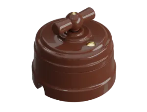 Выключатель ретро фарфоровый поворотный перекрестн(в комплекте с подъемной рамкой D70x60), цвет - GE70402-04