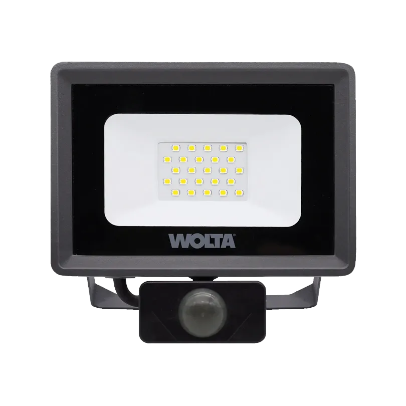 Прожектор светодиодный с датчиком 20Вт 1800лм 5700K IP65 (20шт/уп) WOLTA