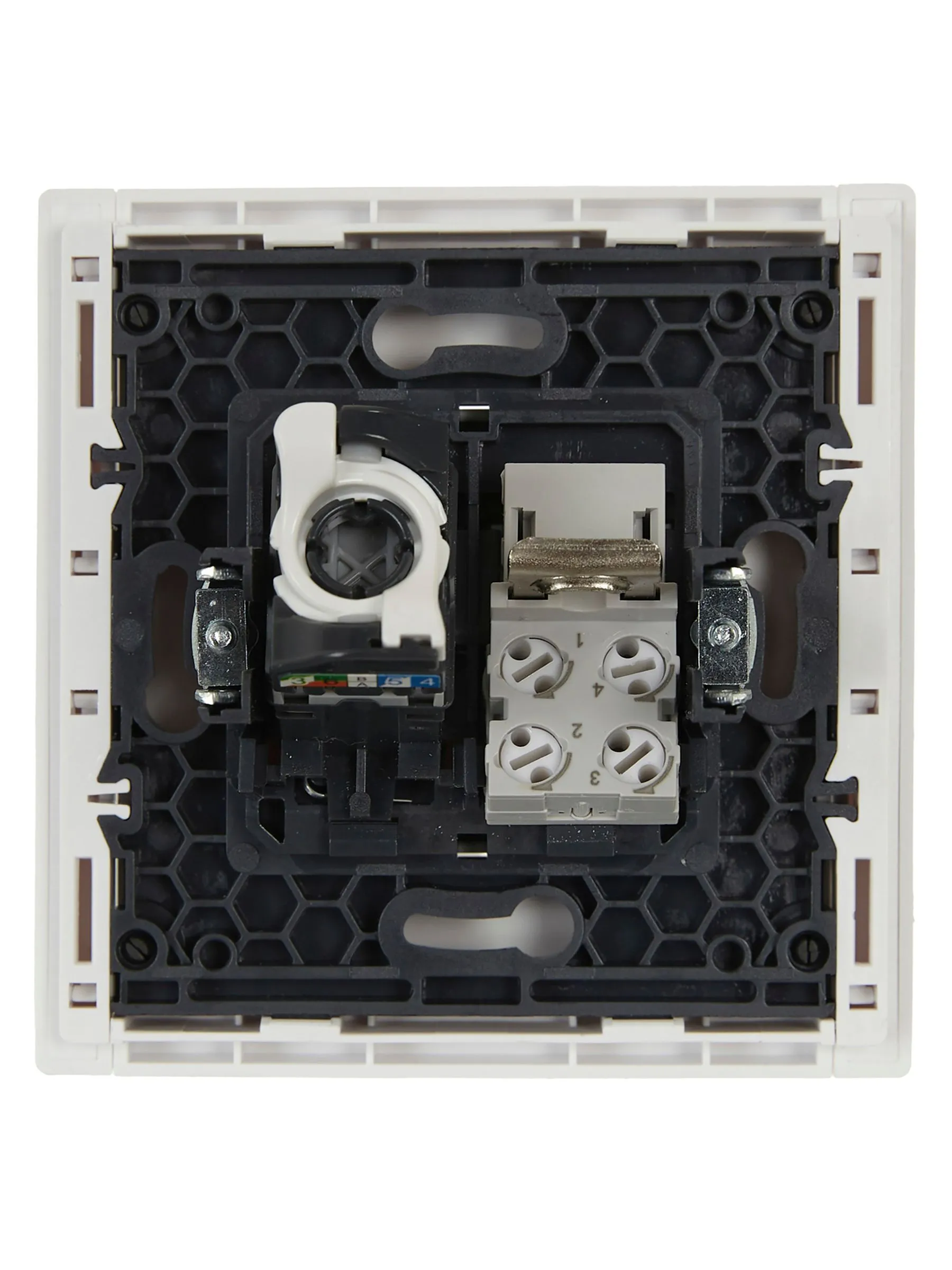 FORTE&PIANO Розетка двойная RJ11+RJ45 кат.5E FP235 белый IEK - Фото 3