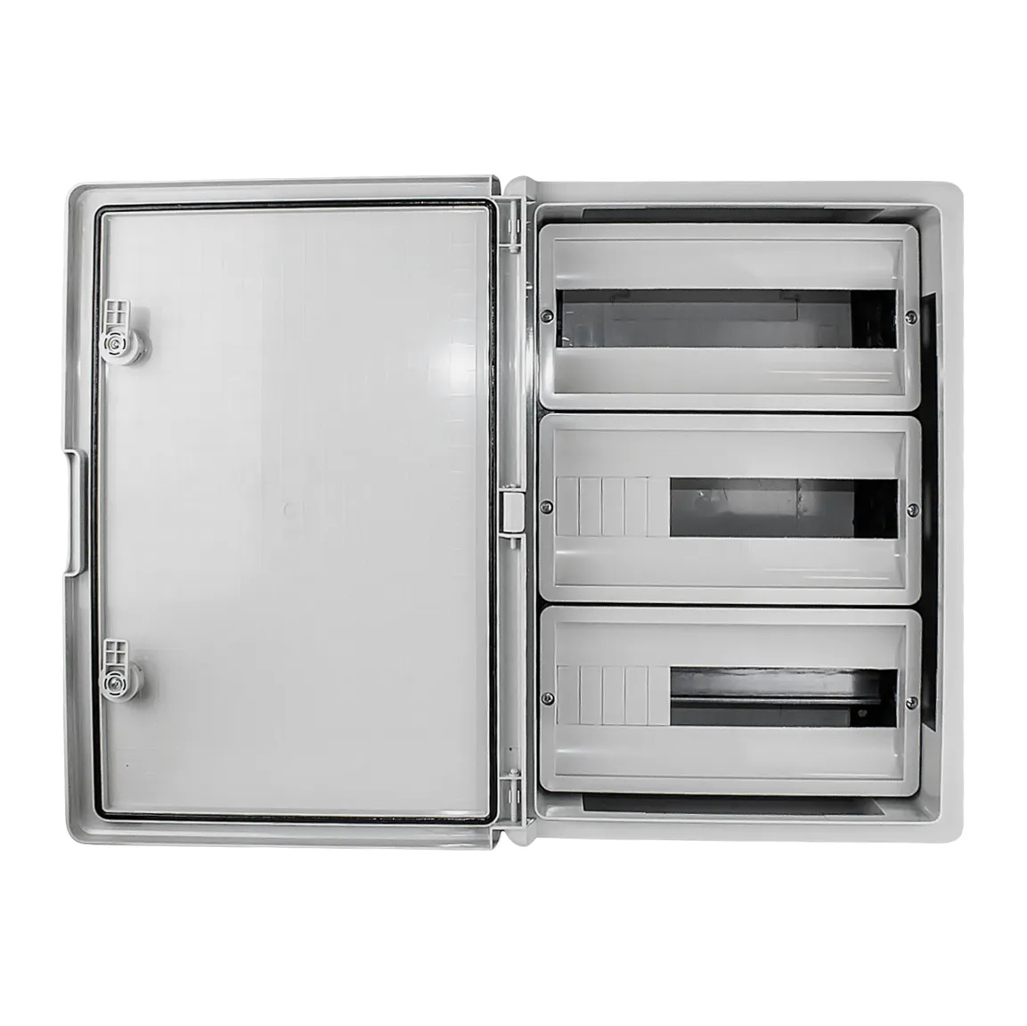 Корпус пластиковый КМПн-42 (3х14) 350х500х190 серая непрозрачная дверь IP65 DEKRON - Фото 3