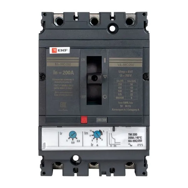 ВА-99C 250/200А 3P 45кА EKF