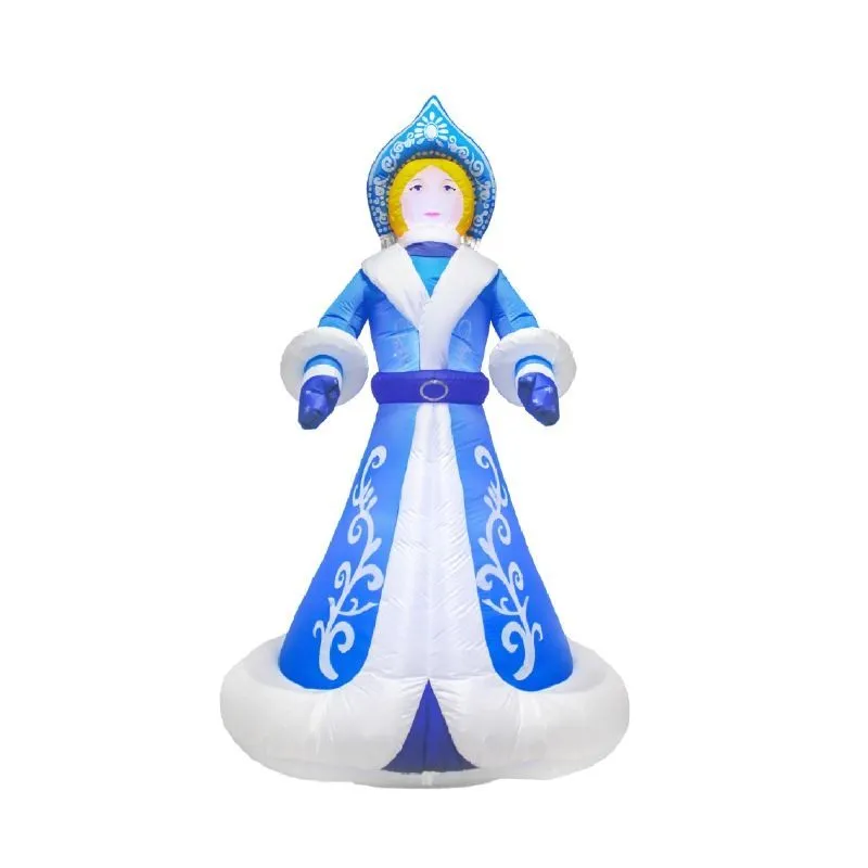 3D фигура надувная Снегурочка, размер 300см, внутренняя подсветка 9LED, компрессор с адаптером 12В, IP44 NEON-NIGHT 511-056