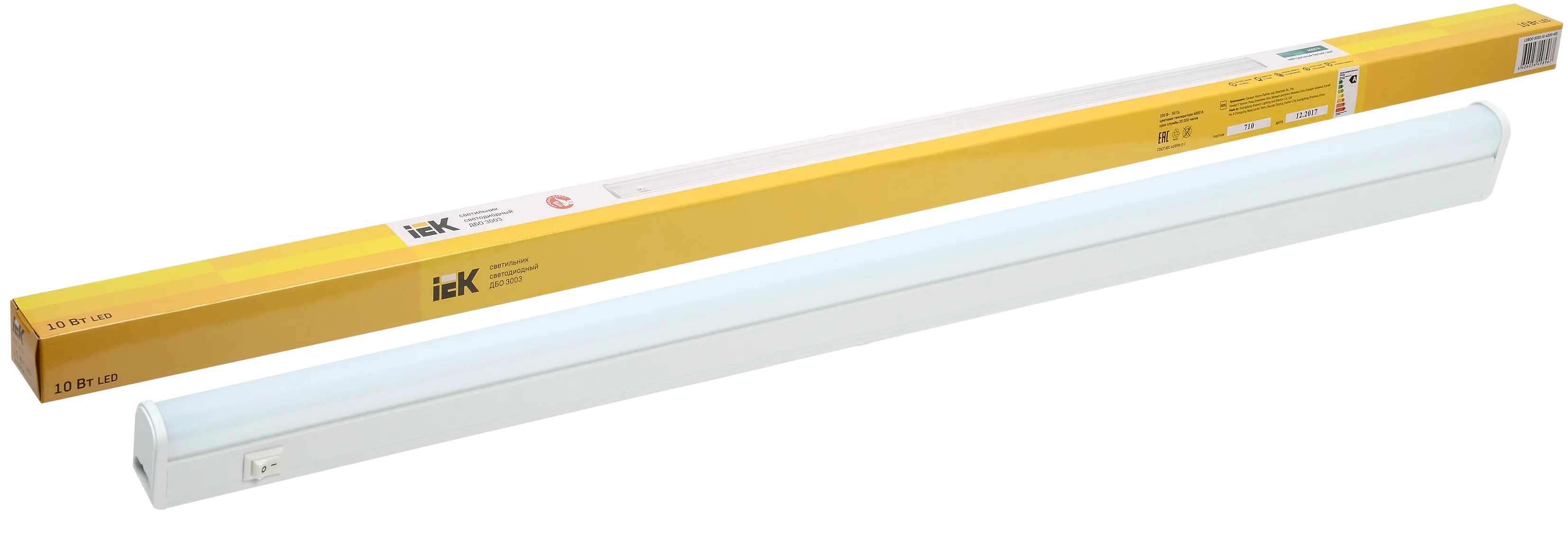 Светильник светодиодный линейный ДБО 3003 10Вт 4000К IP20 872мм пластик IEK - Фото 3
