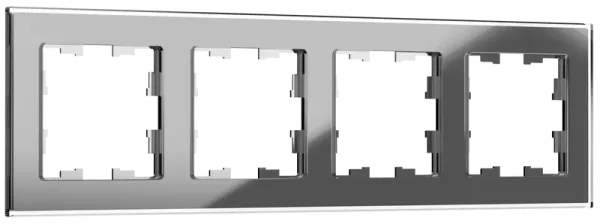BRITE Рамка 4 -местная РУ-4-2-БрСе стекло серый IEK BR-M42-G-K03