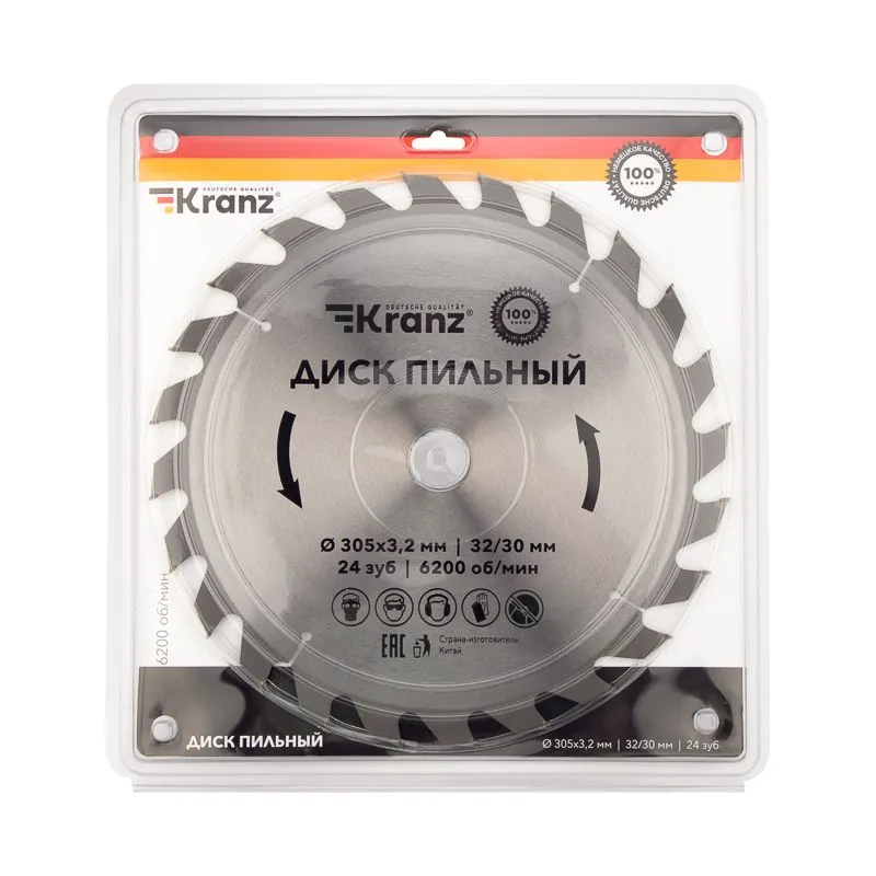 Диск пильный 305 мм х 24 зуб х 32/30 мм KRANZ - Фото 3