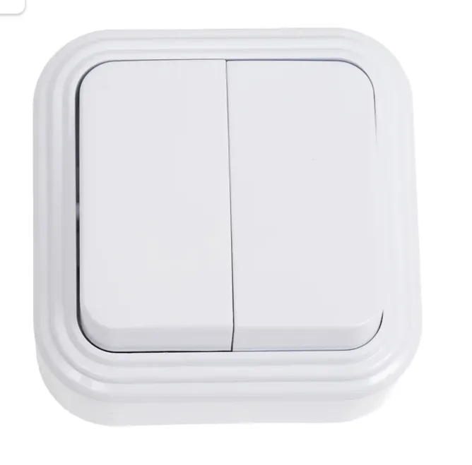 Выключатель 2-клавишный VA56-232-Белый , 6А, IP20 VA56-232-Б