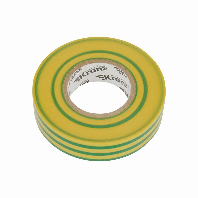 Изолента ПВХ профессиональная, 0,18х19мм, 20м, желто-зеленая KRANZ - Фото 4