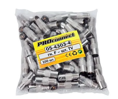 Переходник гнездо F – штекер   TV PROconnect - Фото 2